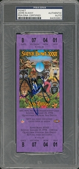 1998 John Elway Signed Super Bowl XXXII Full Ticket - PSA/DNA Auth